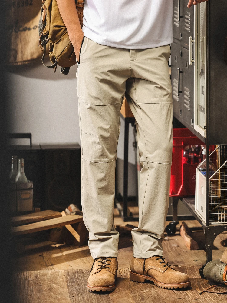 الكاكي الحرير الجليد شعور رائع الصيف رقيقة ملابس العمل فضفاضة مستقيم الساق المشي لمسافات طويلة في الهواء الطلق الرجال السراويل تنفس خفيفة الوزن #3