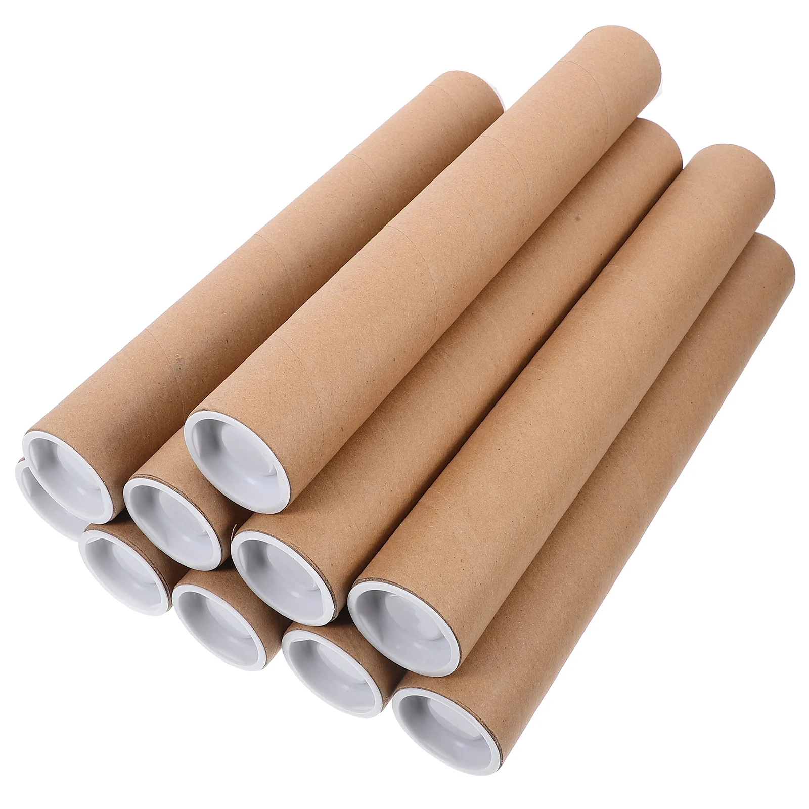 DOITOOL 10 Pcs Kraft Paper Mailing Tubes 1.81 x 12.18 Inch with Caps for Posters Artwork Crafts Documents Shipping Storage