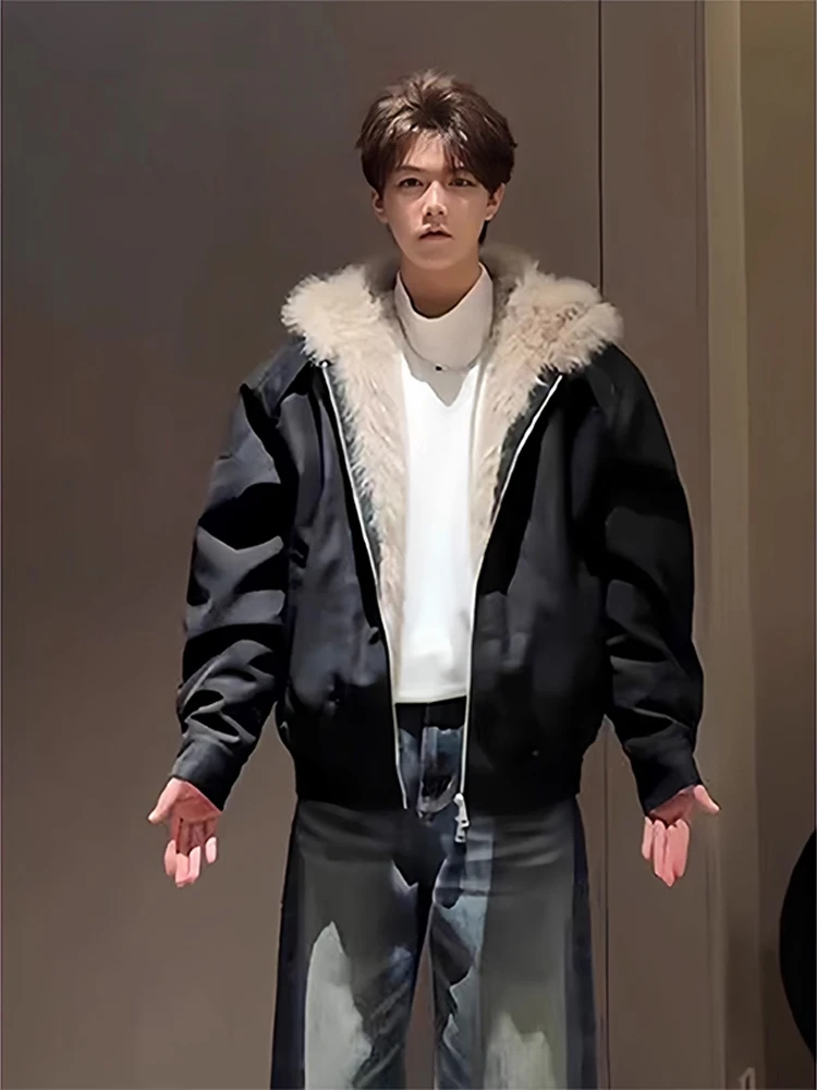 

Мужское пальто Cleanfit ort Thiened, осенне-зимнее пальто Boxy Ape, теплая хлопковая одежда с капюшоном, дизайн Mountain Eagle, повседневная молодежная Fa...