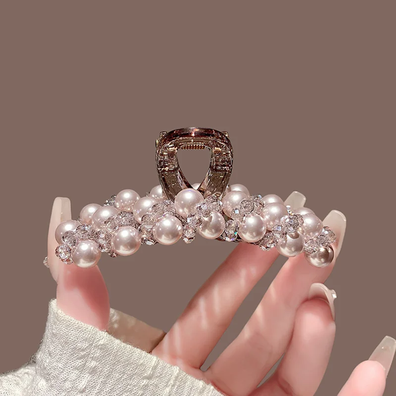 

Суперблестящие заколки для волос с кристаллами, роскошные корейские заколки-крабы для полупучка, милые аксессуары для волос, женские повязки и головные уборы