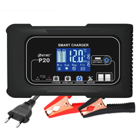 HTRC 20A/15A 12V/24V Battery Charger LCD Screen Automatically Pulse Repair Charger For Motorcycle Lead Acid Agm Lithium Battery