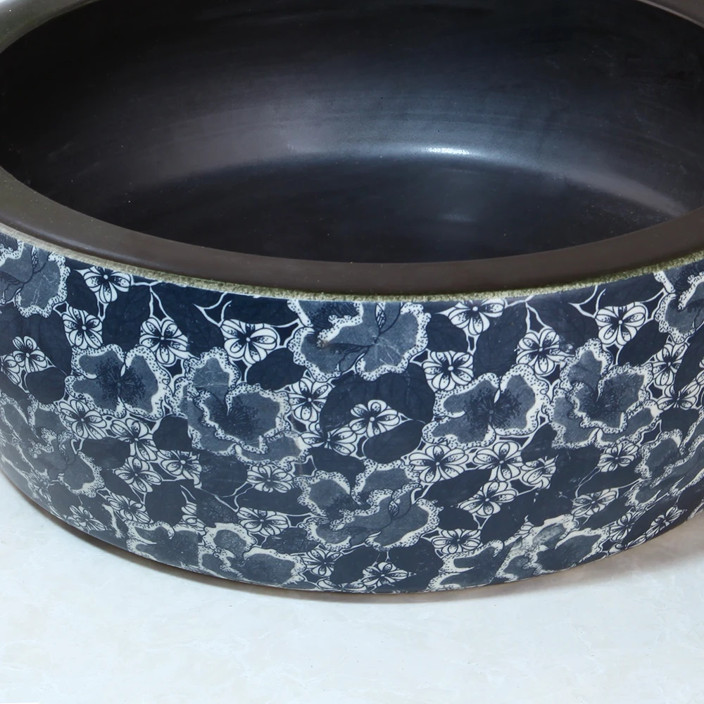 JIENI مجموعة حوض السيراميك المستديرة الفن الحمام سفينة بالوعة العتيقة صنبور من النحاس ث/البوب استنزاف سطح الخيالة مجموعة صنبور حوض الغسيل