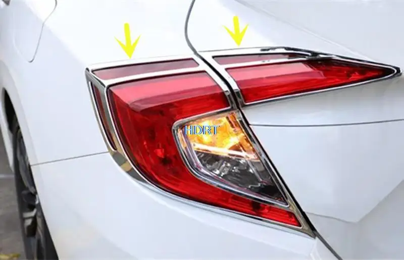 

Car Style Taillight Cover Rear Tail Lamp Trim Frame Protector Decoration Accessories Exterior Sticker For Honda Civic 2016-2019