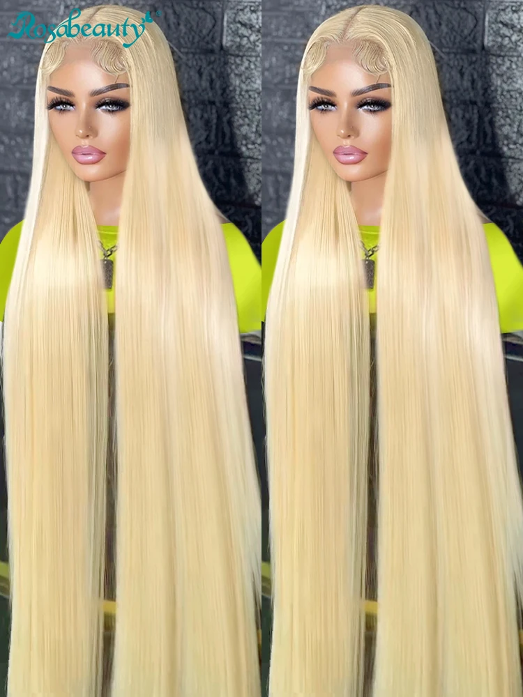 40 inch 613 Honey Blonde Color Straight 13x4 Lace Front Human Hair Wigs For Women Brazilian 13x6 HD Transparent Lace Frontal Wig