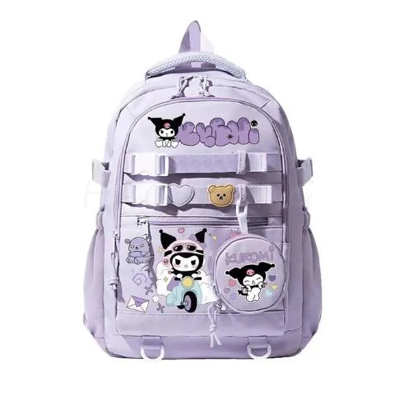 Hot Lovely Kuromi Hello Kitty Backpacks Cartoon Pink Print Boy Girl School Bag Students Bookbag Teens Women Mochila Escolar Niña