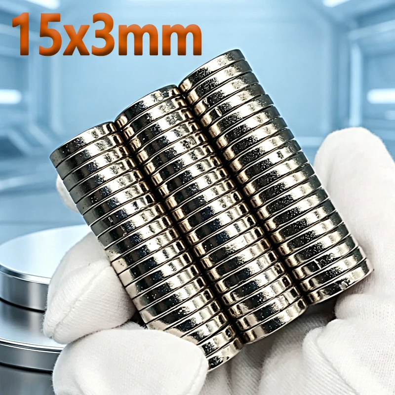 N35 NdfeB 15x3mm Magnet Permanent Round Shape Garage Tool Office Magnets Neodymium Magnetic Imanes 2-100pcs 15*3mm Accessory