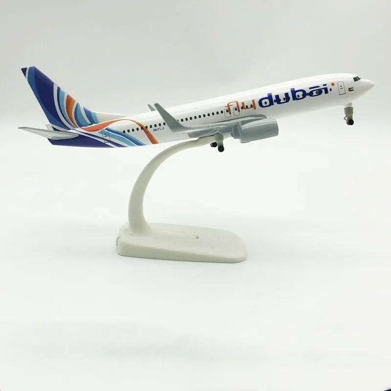 20cm Alloy Metal Air FLY DUBAI Airlines Boeing B737 Airplane Model Diecast Air Plane Model Aircraft w Wheels Landing Gears