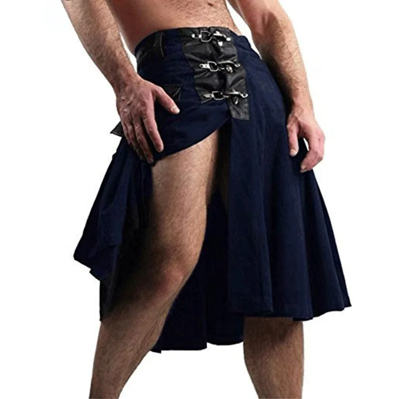 Falda plisada Retro Medieval renacentista para hombre, Kilt escocés tradicional, disfraces de Cosplay de vacaciones, falda de carnaval, vestido de fiesta