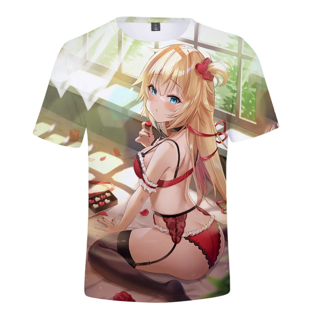 HOLOLIVE VTuber Akai Haato T-shirt Crewneck Short Sleeve Anime Tee Men Women\'s Tshirt Harajuku Streetwear 3D Clothes