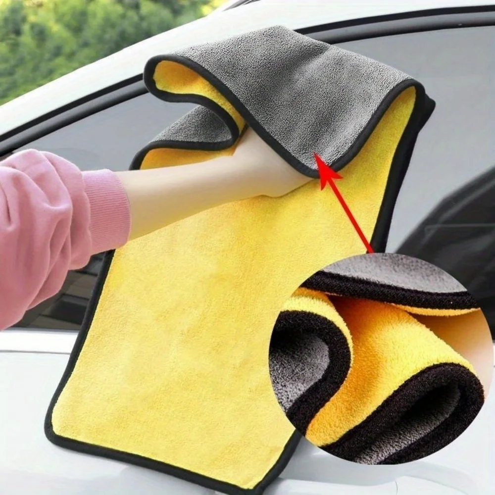 Microfiber Car Cleaning Towels Soft Quick Drying for Windows Mirrors Wiping Rags Double Layer Wash Cloth