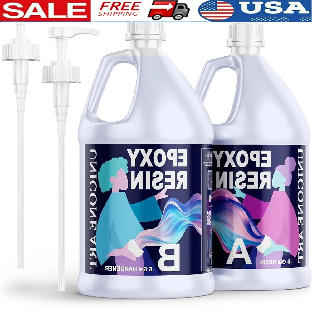 

Набор эпоксидной смолы, нетоксичный ремесленный на 1 галлон, товары для рукоделия, устойчивый к ультрафиолетовому излучению, глянцевая отделка без пузырьков, речные столы, ювелирные изделия