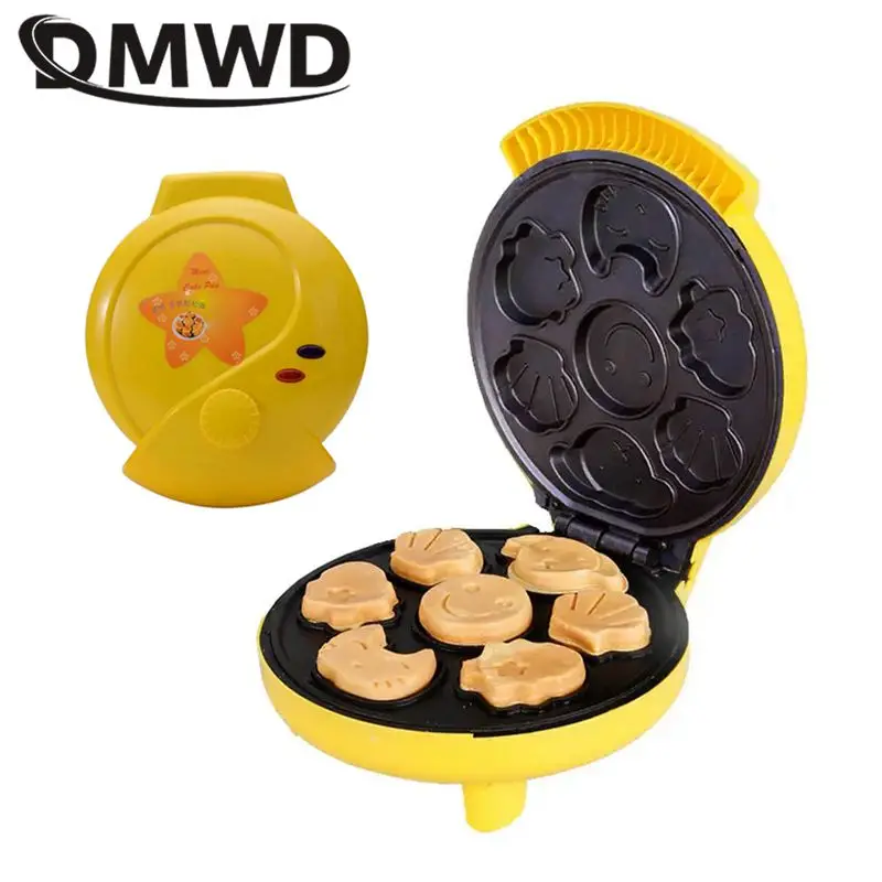 Máquina de gofres de dibujos animados, 110V, 220V, sección de actualización, totalmente automática, Mini herramientas para hornear pasteles,