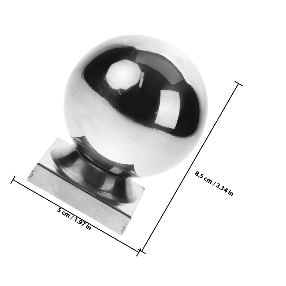الفولاذ المقاوم للصدأ الكرة 50 مللي متر الفضة درابزين نهاية غطاء لبوابة سياج درج درابزين سارية العلم توبر في الهواء الطلق حديقة الديكور