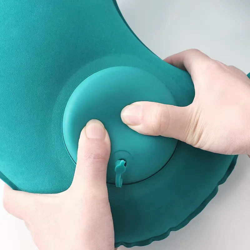 U-shaped memory sponge wearable PVC inflatable travel pillow foldable neck pad