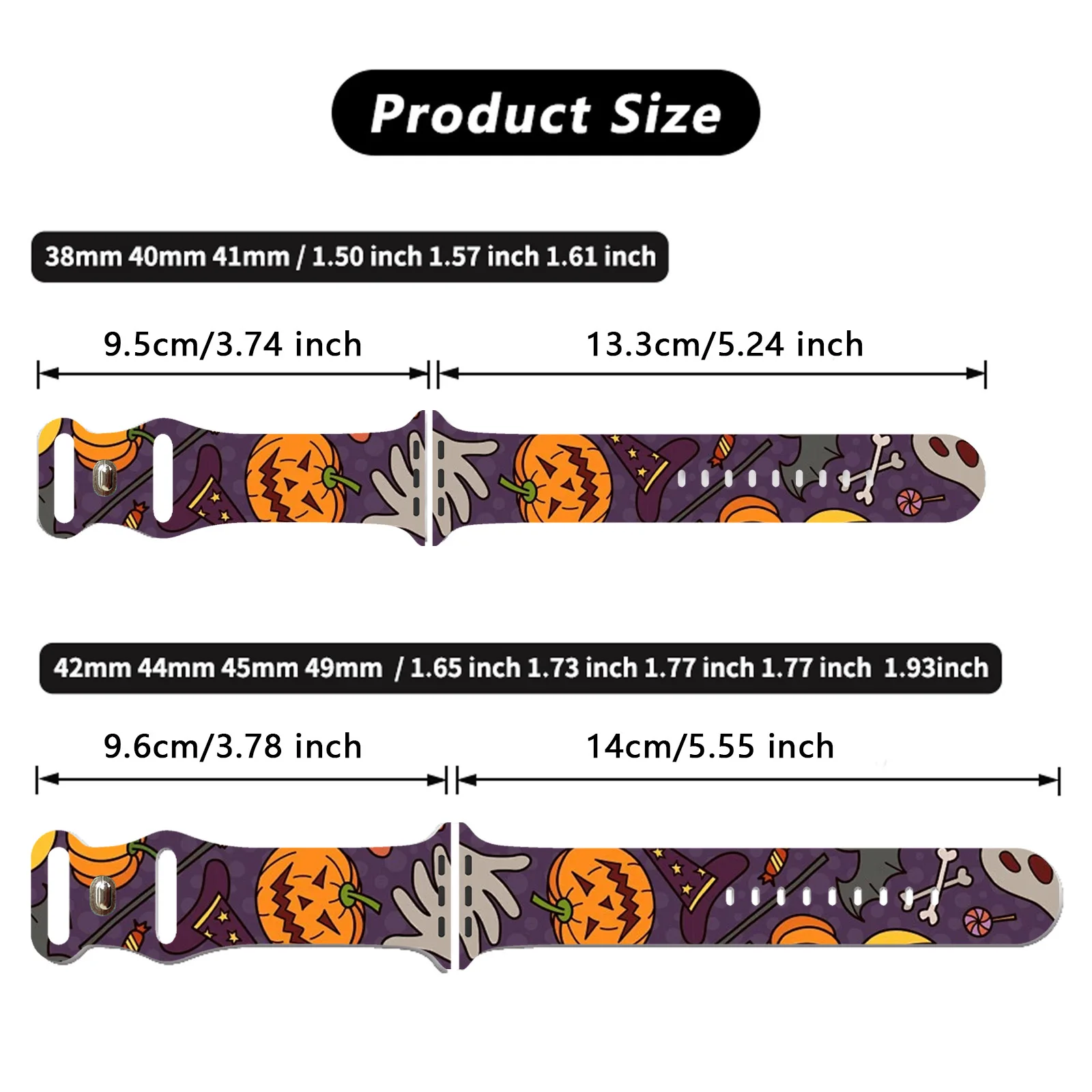 Halloween Skull Printed Strap for Apple Watch 10 9 8 Silicone Band Replaceable Bracelet for iWatch 46mm 44mm 42mm 41mm Watchband