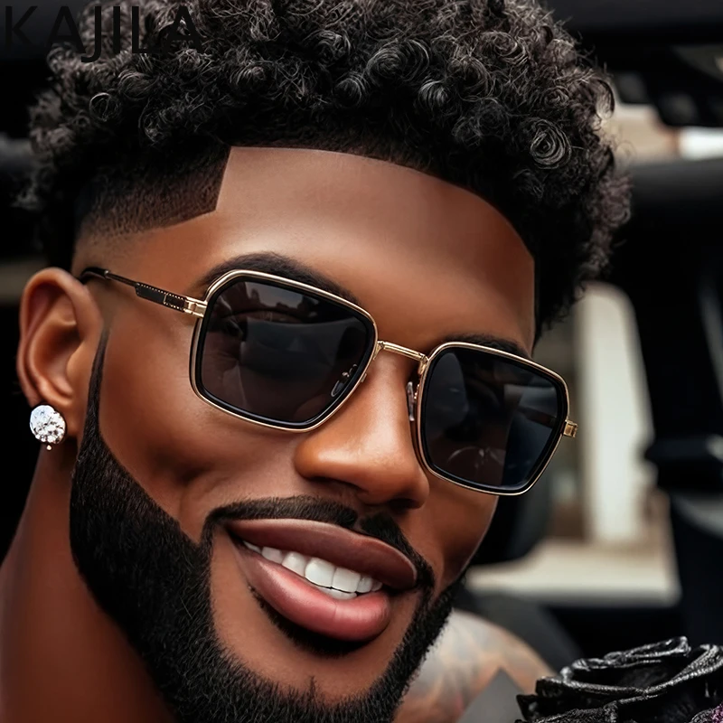 

Steampunk Polarized Square Sunglasses Men 2026 Luxury Brand Trendy Metal Polygon Sun Glasses For Male Change Color Fashion Shade