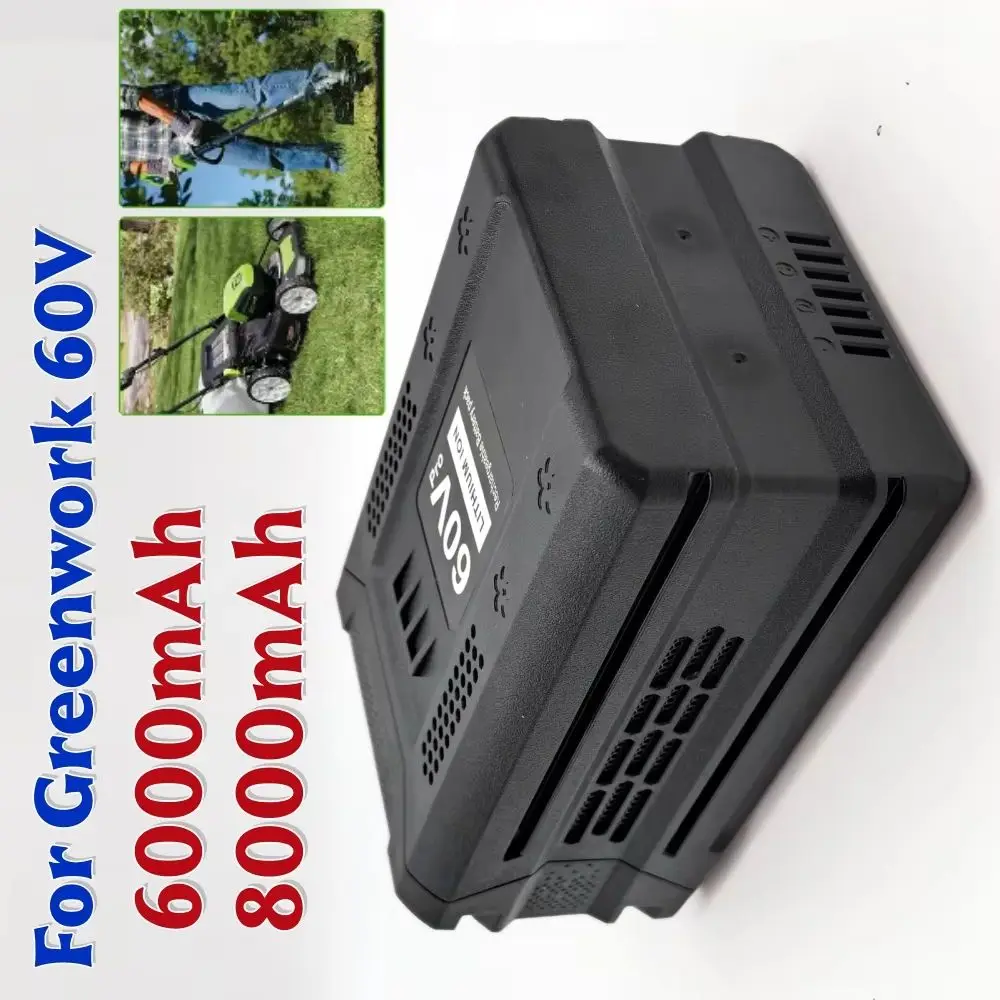 

For Greenworks 60V Lawn Mower Backpack Blower High Capacity 8.0Ah Lithium Battery 100% New Long Runtime for Outdoor Power Tools
