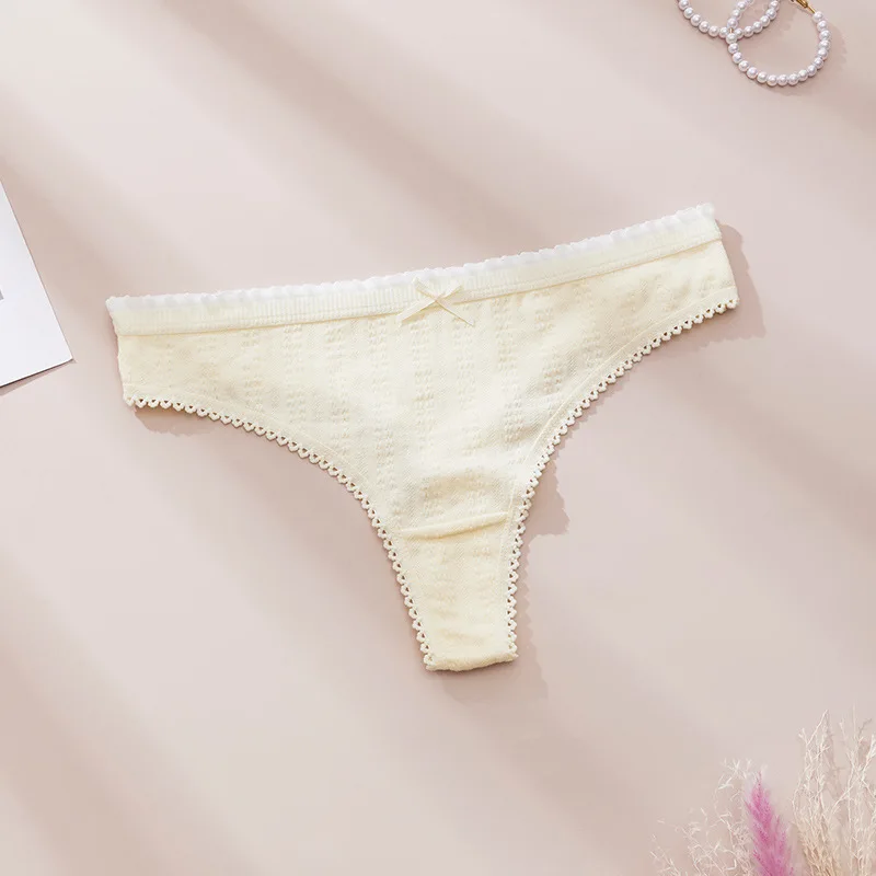 

Fashion Cute Print Panties For Women Thongs Cotton Spring Summer Soft Lingeries Sexy Hot Bow Women'S Thong