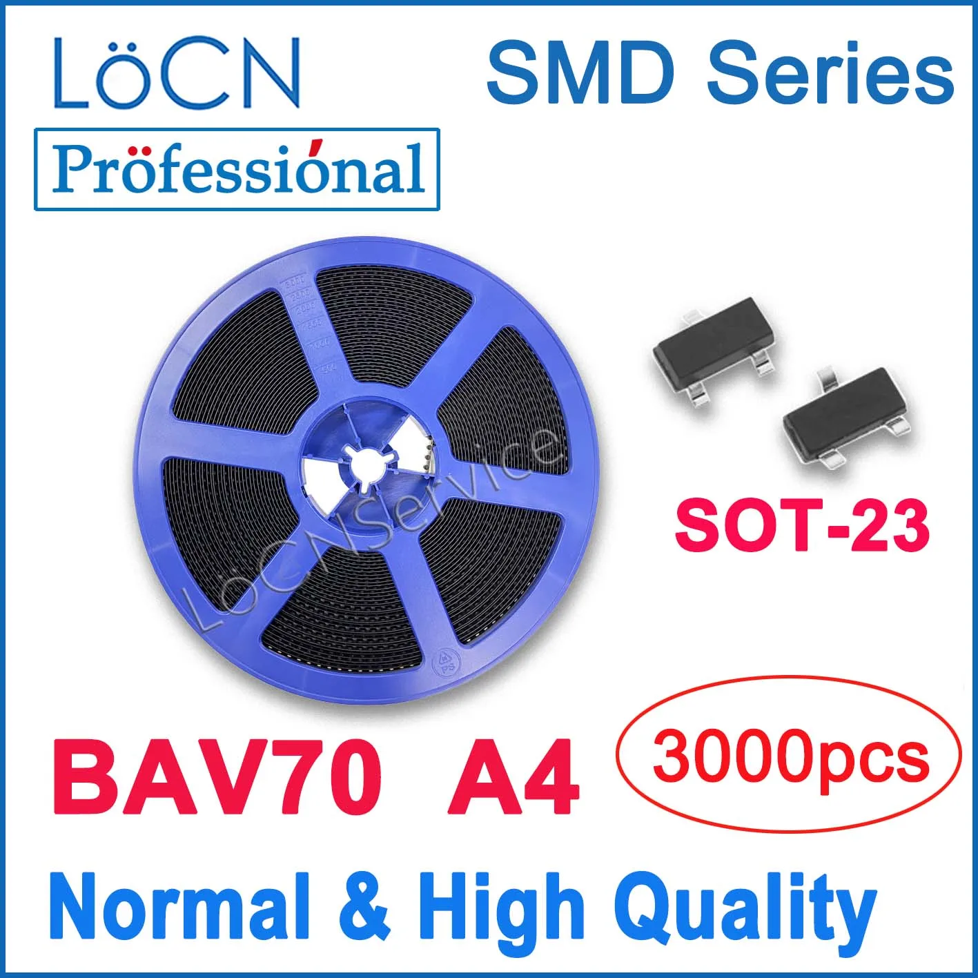 LoCN 3000PCS BAV70 200MA 0.2A 70V SOT23 SOT-23 Marking Code A4 SMD Switch Diode High Quality