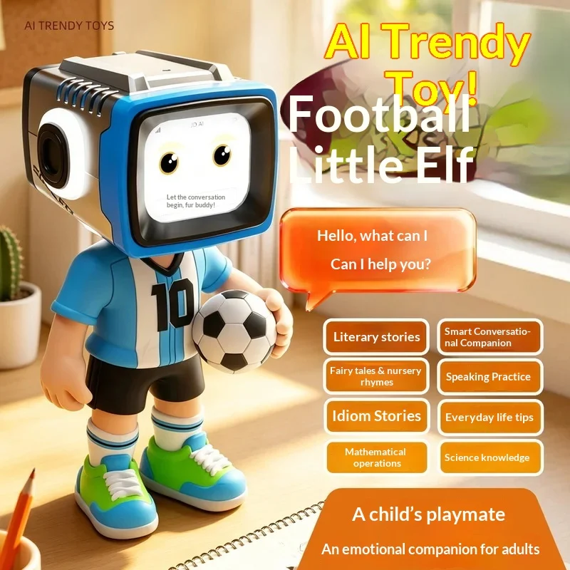 AI Interactive Soccer Robot Toy Smart Voice Chat Early Education Intelligent Robot Emotional Companion Learning Toy Gift