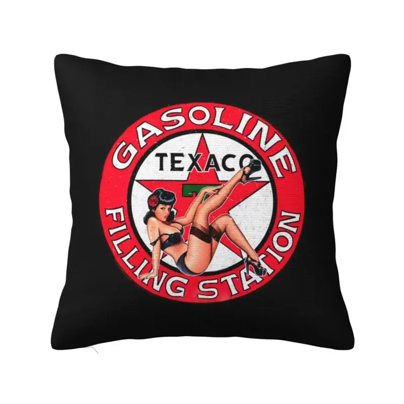 Custom Vintage Texaco Gasoline Sign Pillow Case Cushions Cover Square Pillowcase