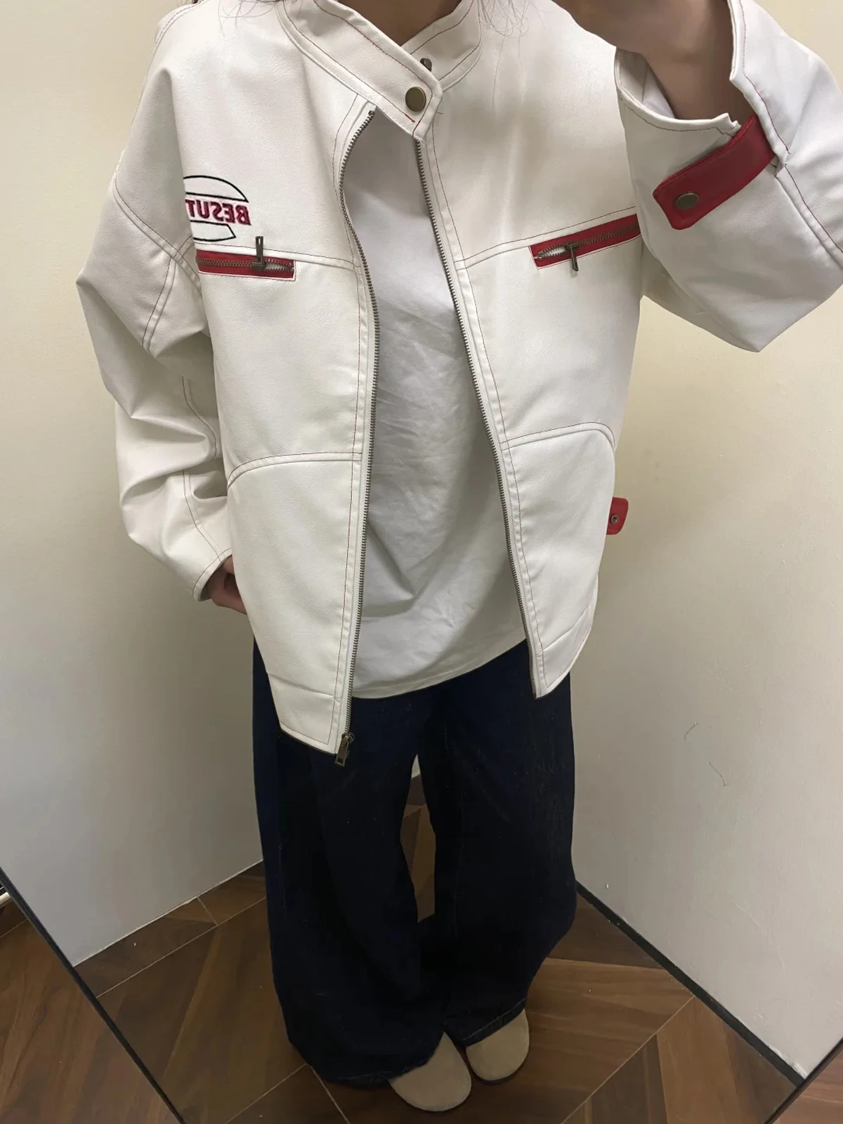 

Ретро-куртка в стиле американской рабочей одежды для мотоциклистов, мужская и женская, свободного кроя, с воротником-стойкой, из искусственной кожи, для весны и осени, модная, высококачественная...