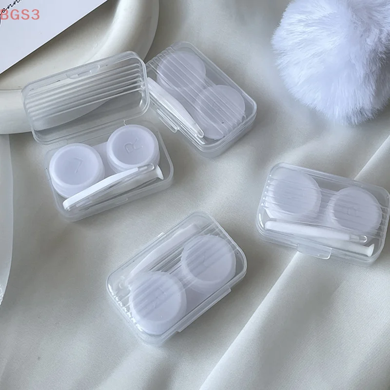 Cute Candy Color Contact Lens Case For Girl Portable Contact Lens Box Kit Beauty Lens Storage Container