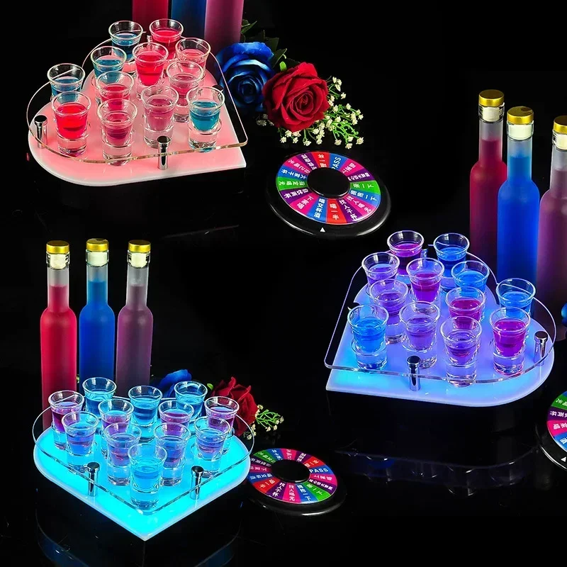 

Cocktail Display Rack 12-Hole Glow Wine Glass Holder KTV Nightclub Bar Accessories Party Light-Up Drink Display Rack