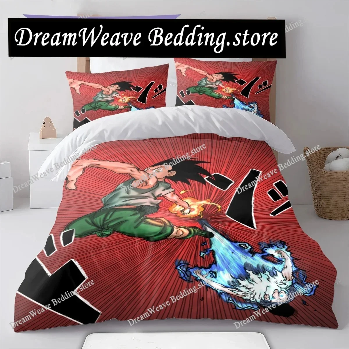 Hunter x Hunter Chibi Style Bedding Set Anime Duvet Cover Polyester Soft Comforter CoverFQH