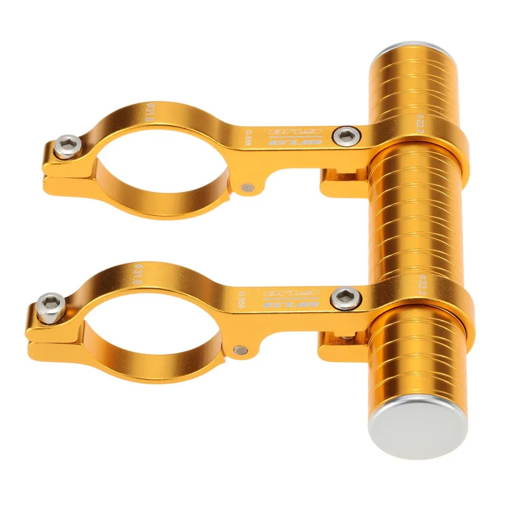 GUB Bike Double Handlebar Extensions Mount Aluminum Alloy Extender Holder for Light&Computer Clip 31.8mm MTB Bicycle Extender