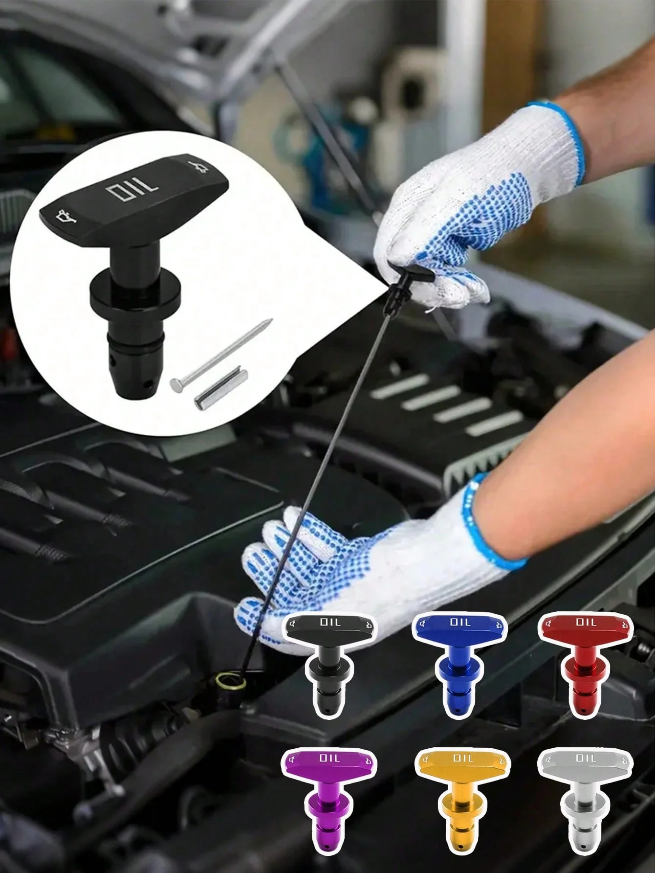 알루미늄 오일 딥스틱 핸들 (포드 GT V8 GT500 1999-2011), 블랙 매트 마감, 맞춤형 엔진 업그레이드 부품, 쉬운 설치, 스타일리시