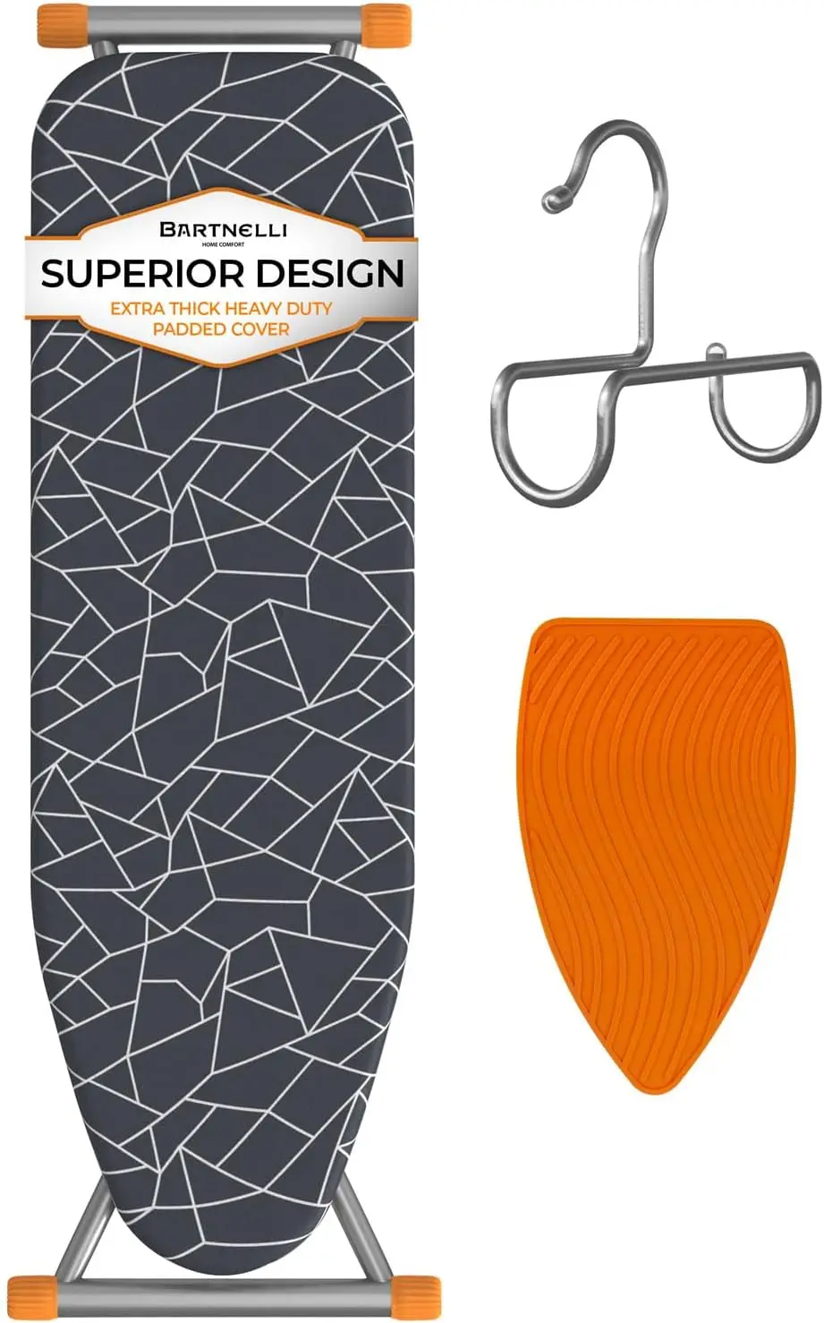 

Space-Saving Ironing Board with Adjustable Height, Reinforced Steel Legs, 4-Layer Padding, and Folding System