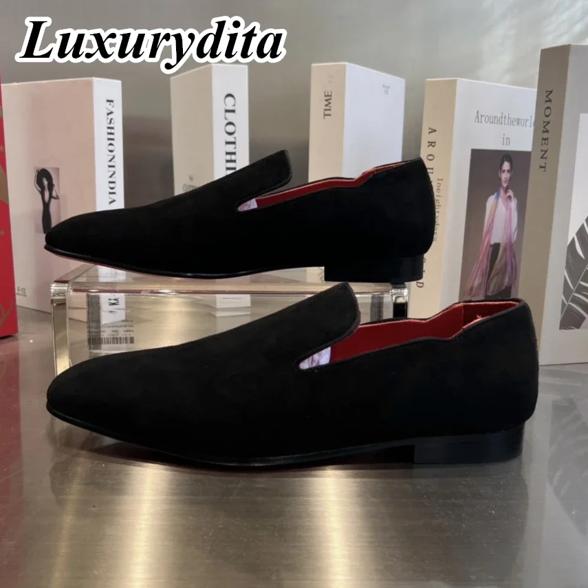 

Top High Quality Mens Trendy Casual Shoes Luxury Mens Real Leather Shoes Size 38-48 Designr Red sole Business dress Shoes H0261