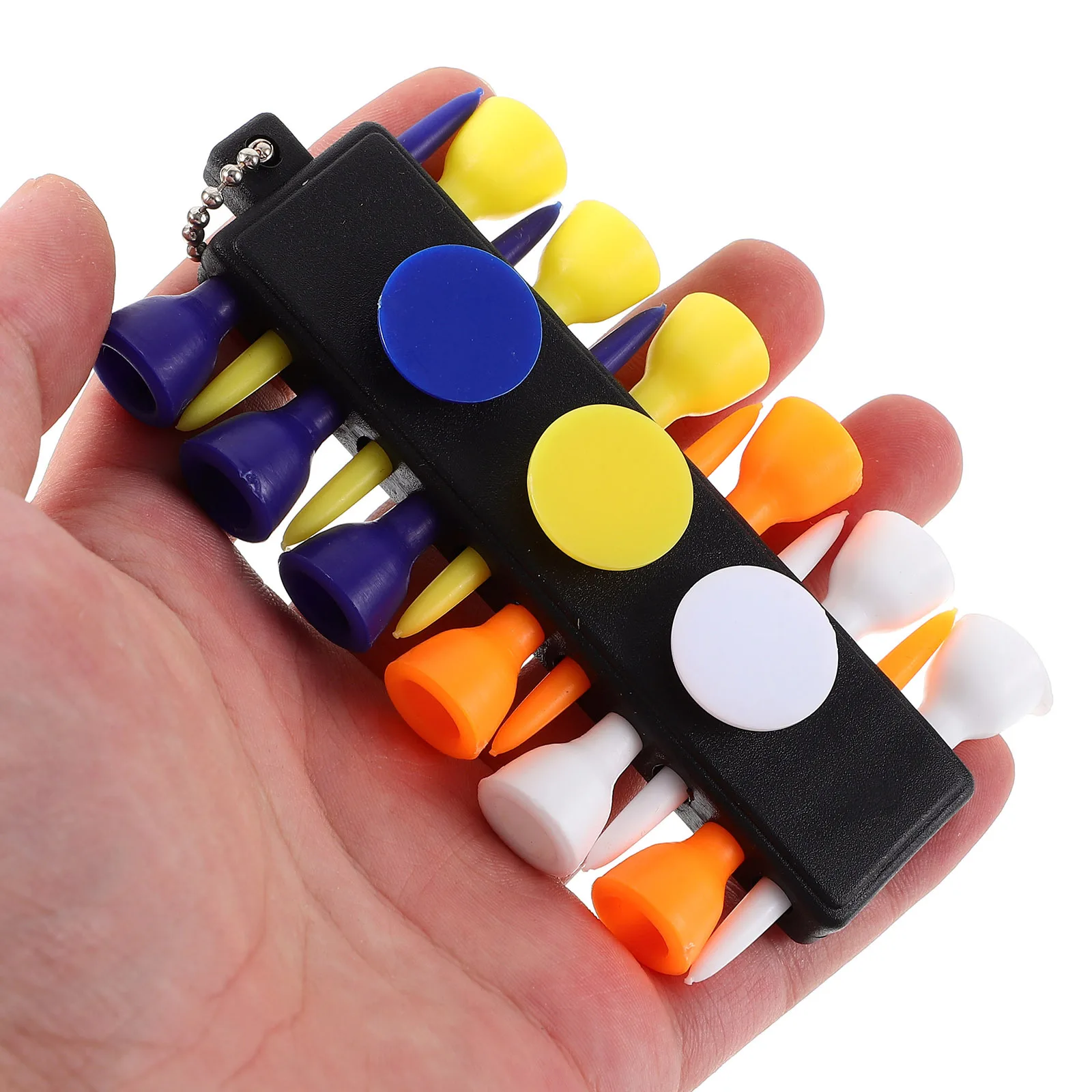 

Convenient Golf Tee Holder Holds 12 Tees Markers Portable Keychain Golf Tool Essential Tees Ball Marker