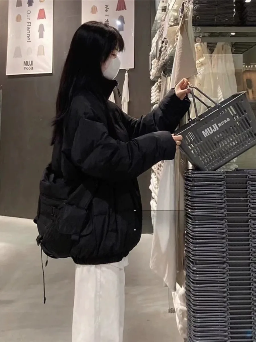 

Женская весенняя хлопковая куртка с воротником-стойкой, больших размеров, в корейском стиле, повседневная, для студентов, всесезонная верхняя одежда