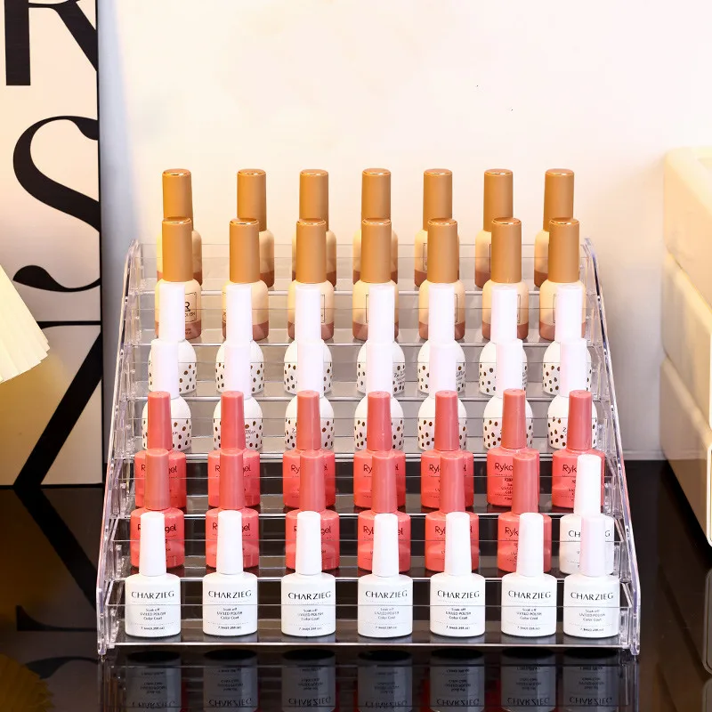 3/4/5/6/7-poziomowy akrylowy przezroczysty organizer na kosmetyki, stojak na lakier do paznokci, półka ekspozycyjna, stojak na biżuterię, narzędzia do organizacji