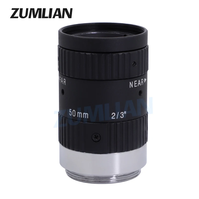 Fa Lens 5.0MP C-Mount 50Mm Lens Vervorming Manual Iris Machine Vision Lenzen 2/3 "F2.8, handmatige Focus Zoom Camera Lens Fa
