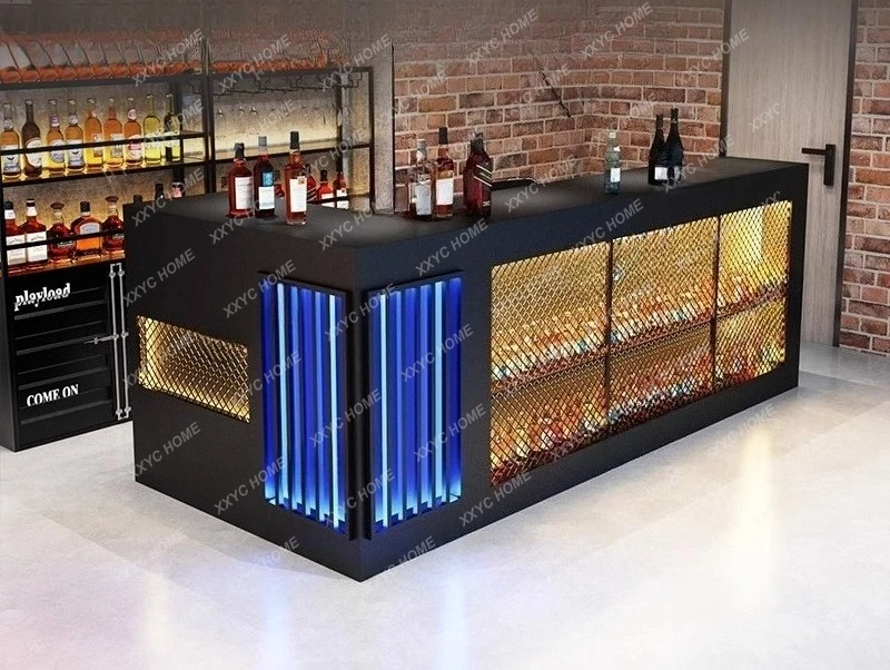 

Промышленная барная стойка из кованого железа, угловая стойка регистрации магазина