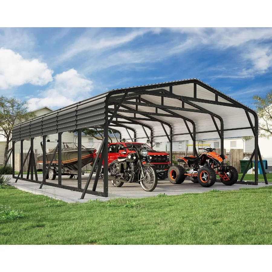Feet Heavy Duty Metal Carport for Multiple Vehicles