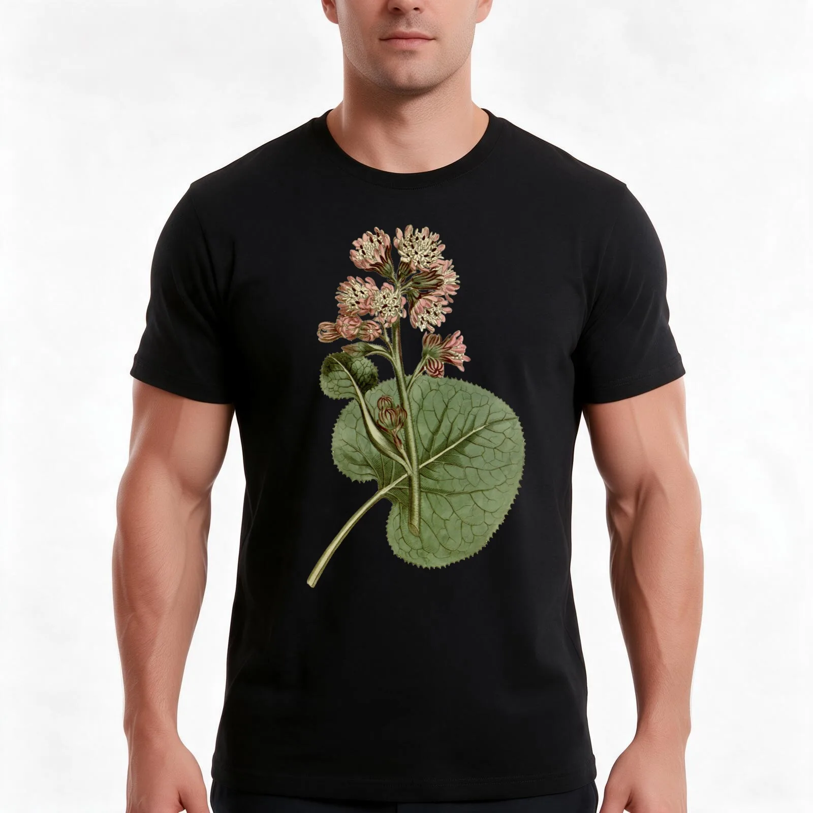 Vintage Botanical Illustration Italian Flora T-Shirt, Summer Casual Cotton Tee, Oversized Streetwear Tops, Vintage Graphic Print