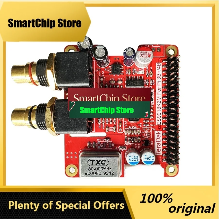 SmCpES9018K2M Raspberry Pi Expansion Decode Board I2S DAC Digital Audio Sound Card 4580D OP AMP For Raspberry Pi 4B 3B 3B+ 2B+