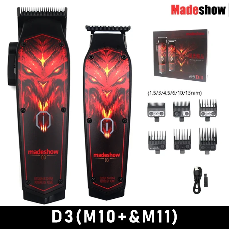 Professional Madeshow D3 M10+ M11 Hair Clipper For Men Beard Trimmer Barber Bald head Clippers Hair Cutting Machine Cut T Blade