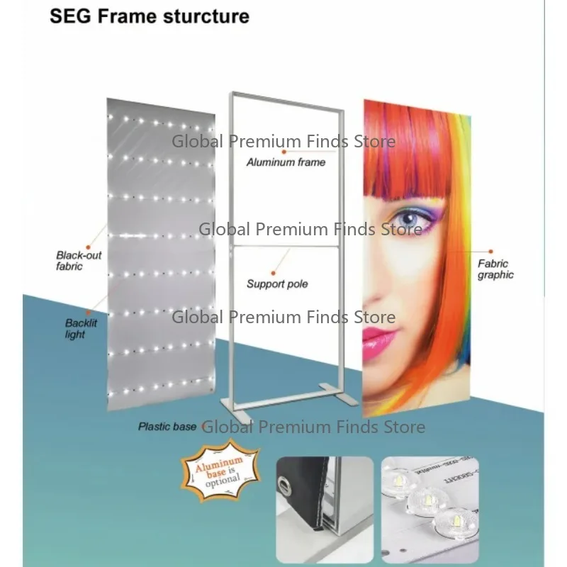 High quality p-ortable folding business restaurant double-sided illuminated menu screen pop-up advertising light box