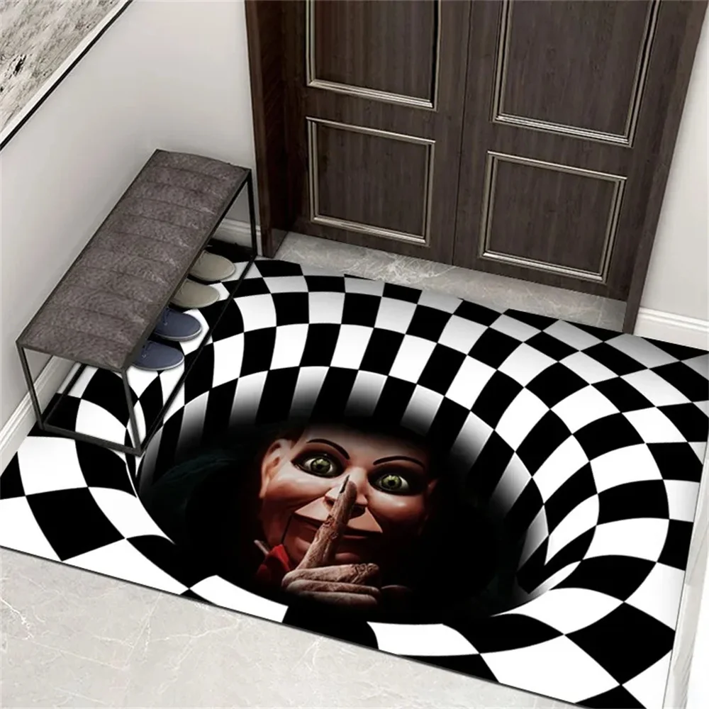 

3D Optical Illusion Vortex Trippy Carpet Non-Slip Mats Rectangle Area Rugs for Kids Living Room Bedroom Study Persian Style Soft