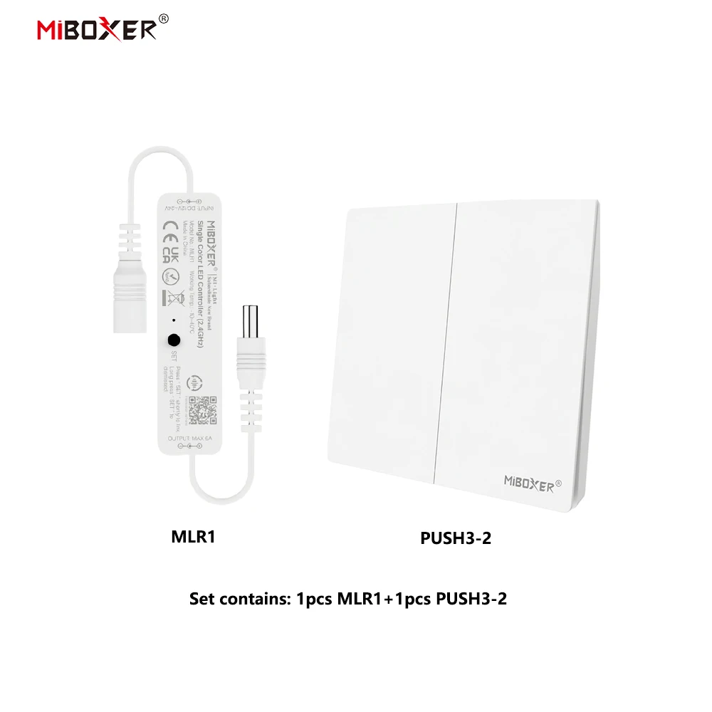 Miboxer MLR1 MLR2 K1 PUSH3 DC12-24V Mini 2.4GHz RF Wireless Remote Dimmer for 2835 5050 Single Color Strip Light LED Controller