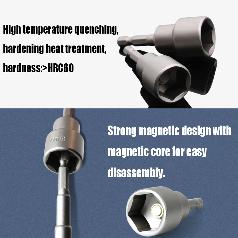 1 шт. 6-24 мм шестигранная головка, насадки, гайка, отвертка, адаптер для сверла, магнитная ударная головка, шестигранный хвостовик, торцевой ключ