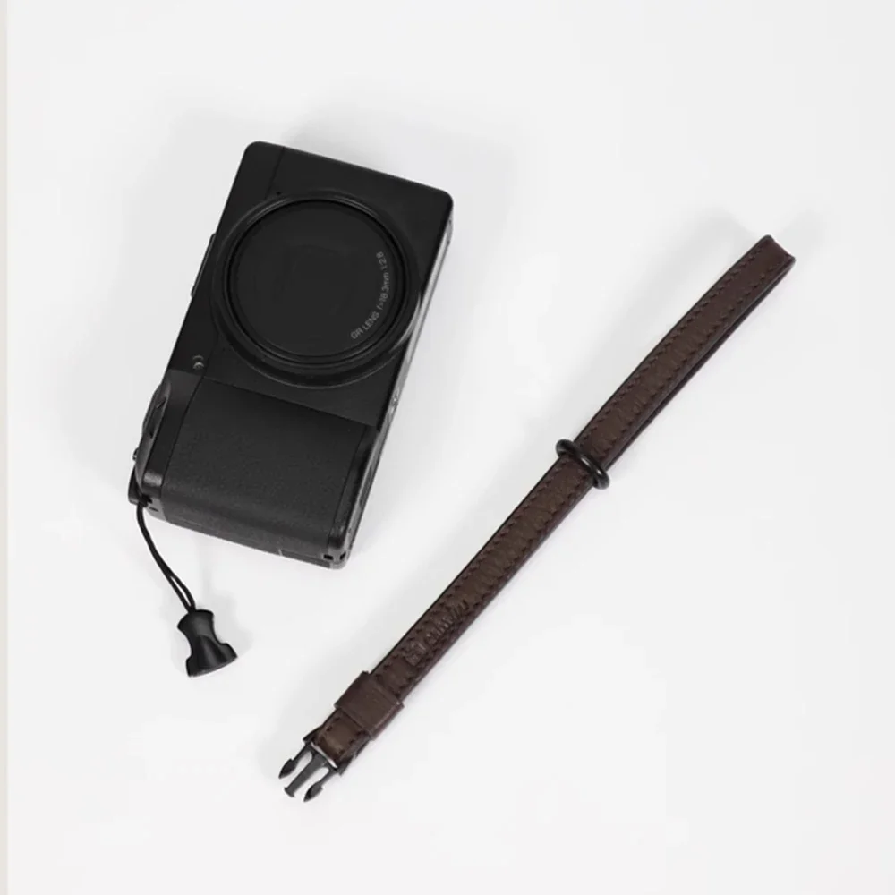 Genuine Leather Camera Wrist Strap Vegetable Tanned Cowhide Camera Hand Wrist Strap With Fine Rope Suitable For G7X Ricoh GR2GR3