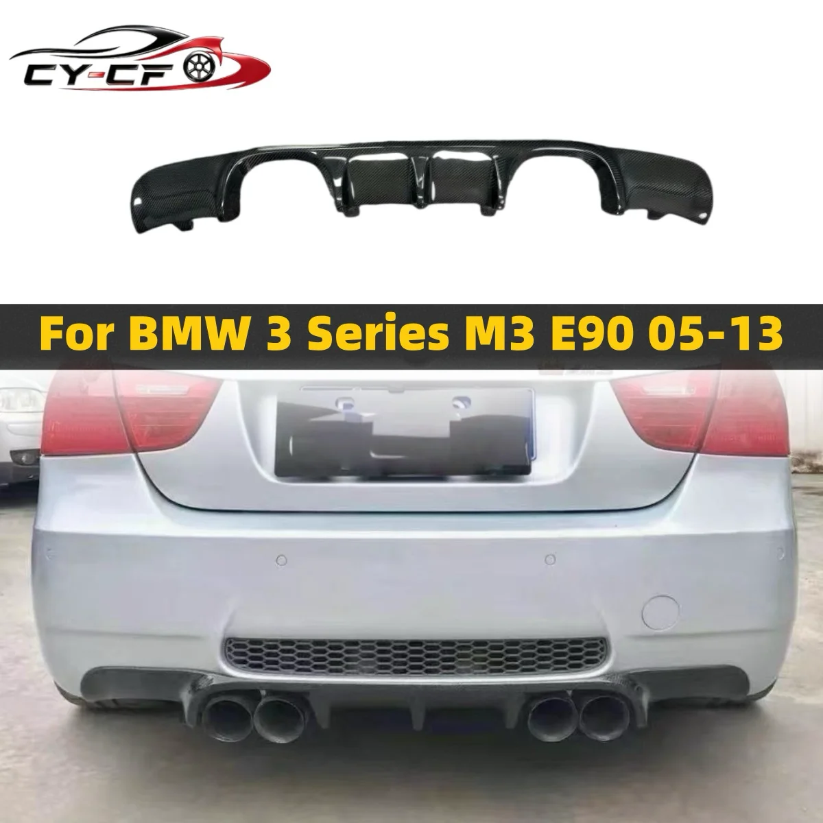 Carbon Fiber Car Rear Bumper Diffuser Lip Spoiler for BMW E90 M3 2005-2013 Car Rear Apron Lip Body Kit FRP