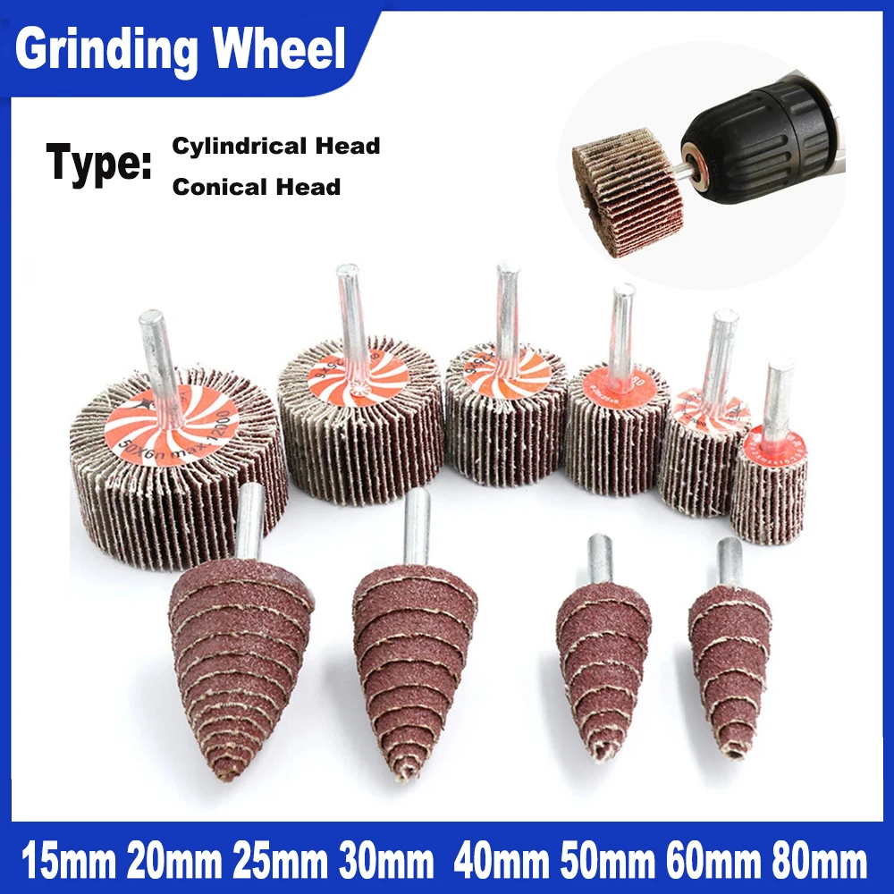 

80 Grit Sandpaper, 15 - 80 Mm Polishing Wheel, 6 Mm Shank, For Drill Rotary Tool