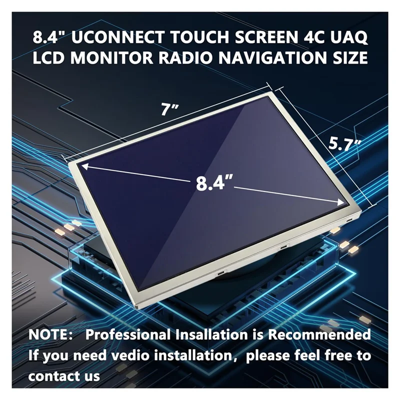N89R 8,4 Zoll LCD-Monitor Touchscreen, Radiopavigation Ersatz für Jeep Dodge RAM Chrysler 2020–2023 TDO-XGA084 68388570AB